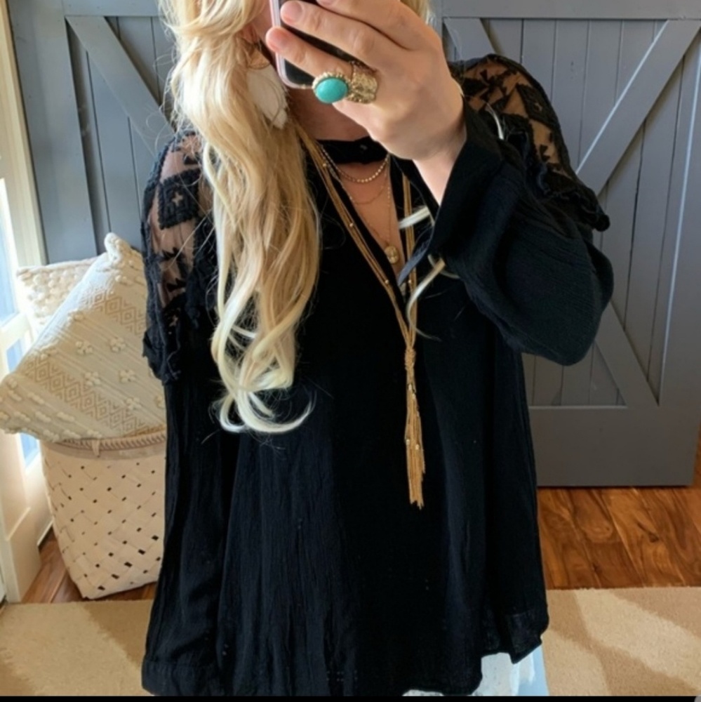 Beautiful Black Boho Blouse